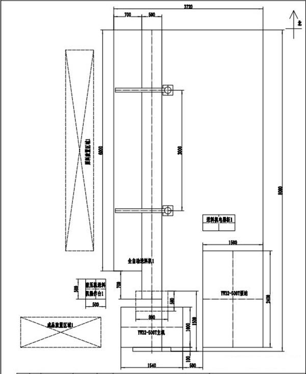 500噸錨桿托盤生產(chǎn)線安裝布局圖 500噸錨桿托盤生產(chǎn)線安裝布局圖